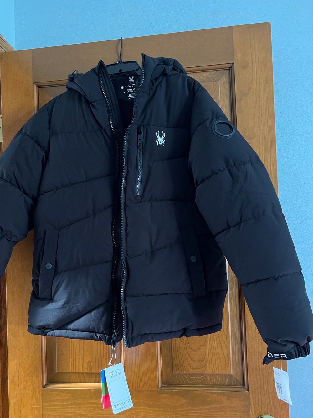 Spyder Black Men's Hooded Puffer Jacket